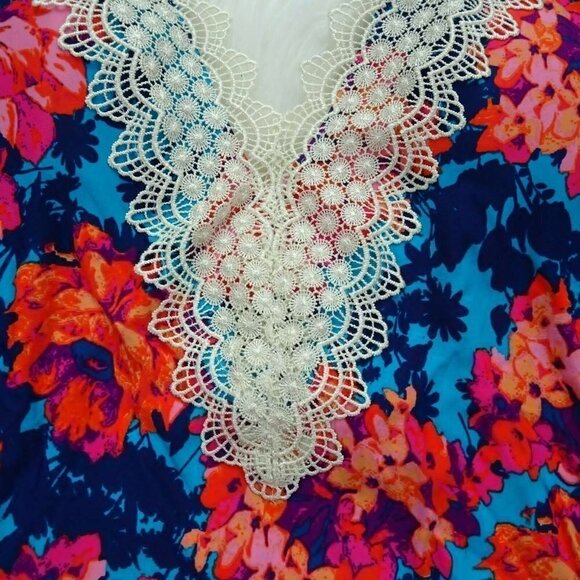 Sea Angel Tankini Top Swimsuit Lace Trim Floral NWT M - Picture 6 of 11